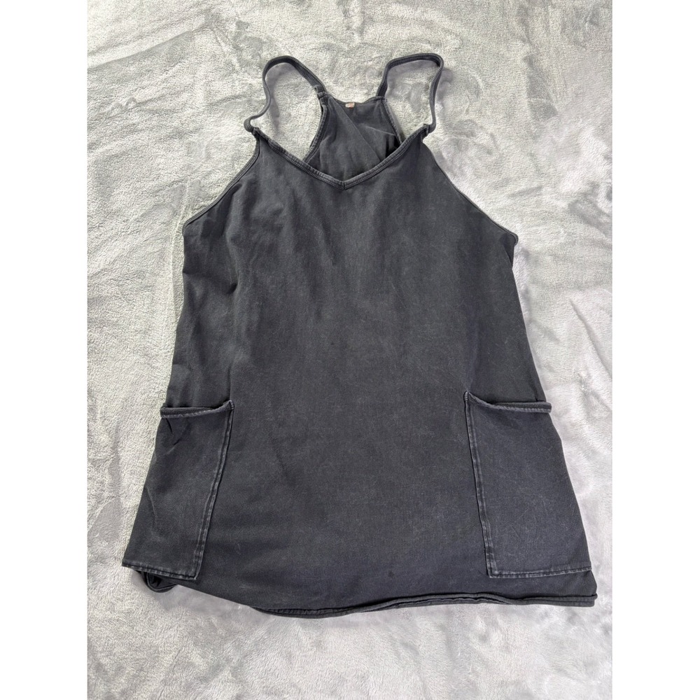 Free People Movement Hot Shot Dress Womens M Black V-Neck Sleeveless